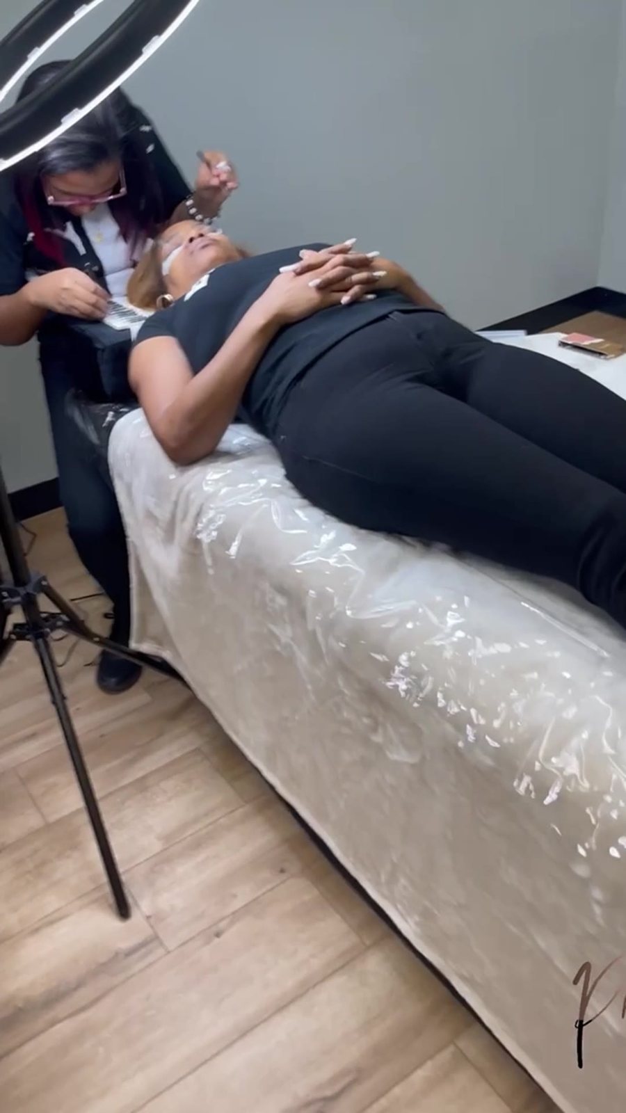 Student working on a live model